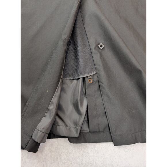 Pronto-Uomo Mens Trenchcoat Raincoat Mac Jacket Black 46 ExLong Removable Lining - Picture 11 of 13